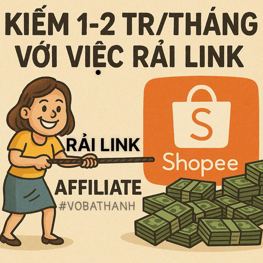 Kiếm 1-2tr/tháng với rải link Affiliate Shopee không hề khó khi biết được các điều sau