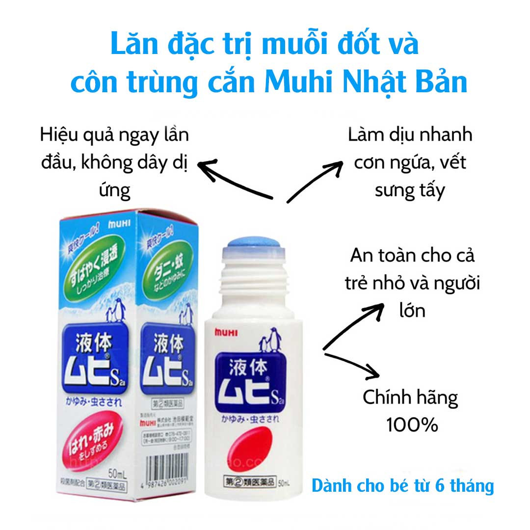 Chai lăn bôi muỗi và côn trùng cắn của Nhật
